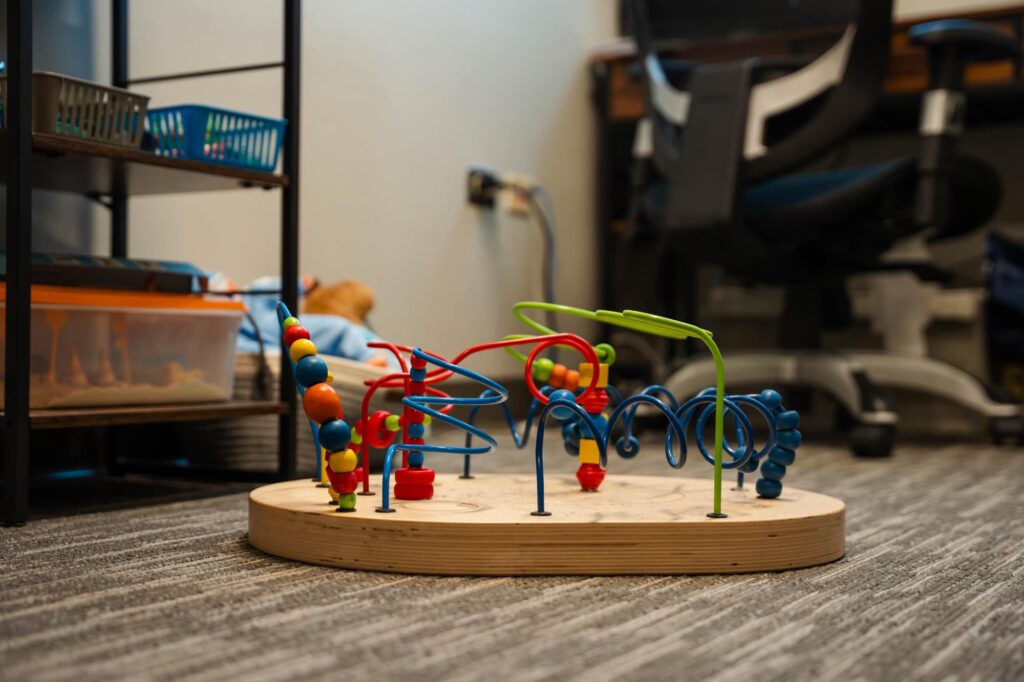 Children’s bead-maze activity in the Sapphire Pediatrics office